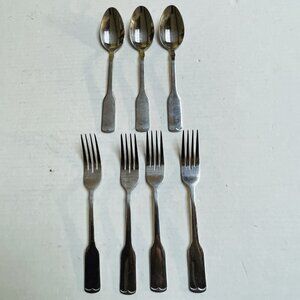 3 Spoons 4 Forks 18/0 China Stainless Glossy Flatware Replacement